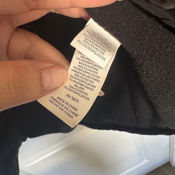 NWOT 🍀 Lucky Brand Mixed Media Quilted Faux Shearling Jacket Black - Picture 6 of 9